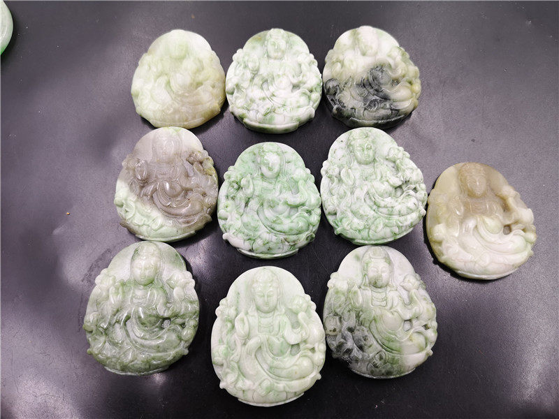 华夏美玉 天然玉石南玉独山玉观音吊坠 男款男式独玉观音挂件玉坠