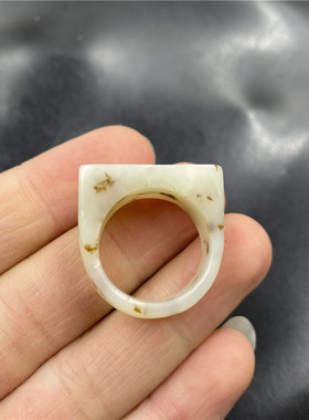 华夏美玉 天然正品和田玉糖玉戒指 指环 特价