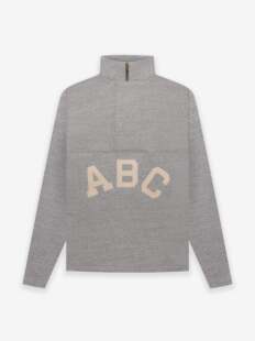 FOG第七季 FEAR 7th GOD ABC印花植绒连拉链套头卫衣宽松加绒