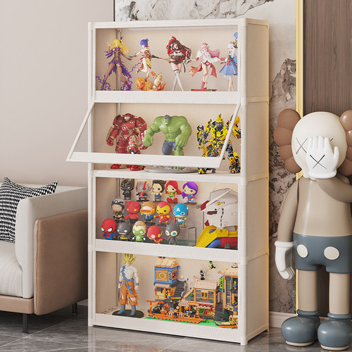 家用陈列柜多层大容量防尘宿舍手办展示柜带柜门多层收纳置物架