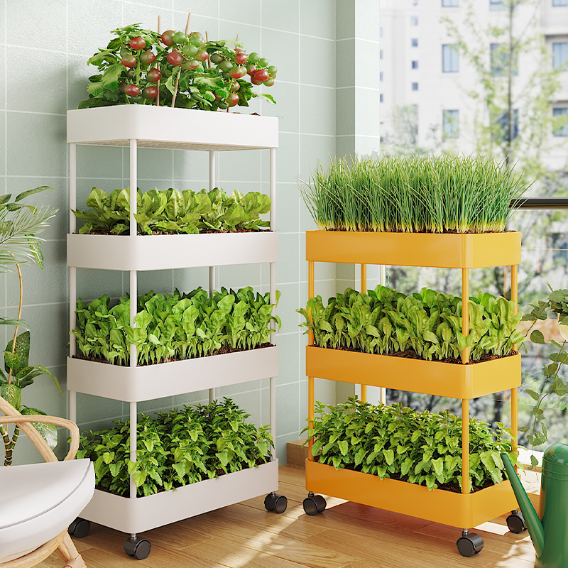 家庭阳台种植箱果蔬种菜盆多层塑料花盆长方形槽顶楼家用种菜神器