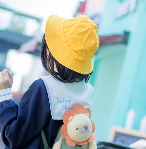 jk制服 幼稚园安全帽小黄帽日本学生校服幼稚园软萌妹幼女遮阳