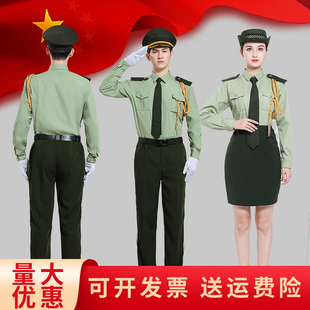 学校升旗仪式服装中小学生国旗队活动演出服装升旗手典礼套装绿色