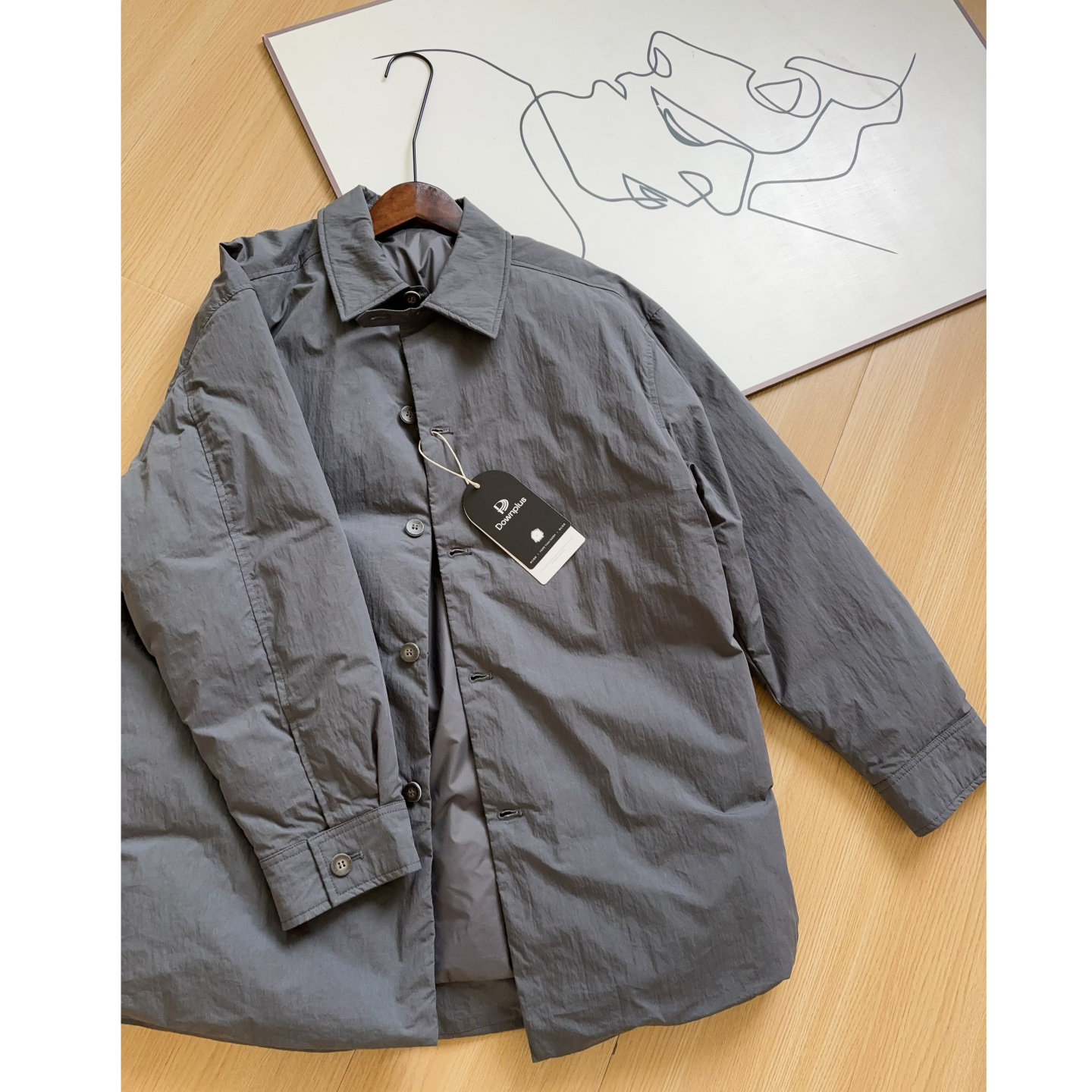 口碑三星羽绒~！90白鹅绒！翻领衬衫式工装宽松外套羽绒服冬女