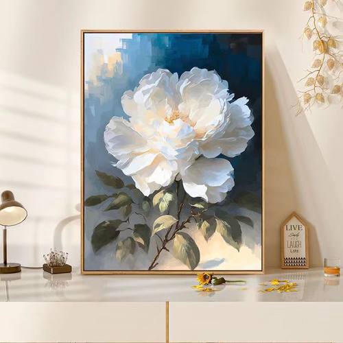 数字油画diy填色手工复古山茶花丙烯油彩涂色画画壁画装饰画高级_虎窝淘