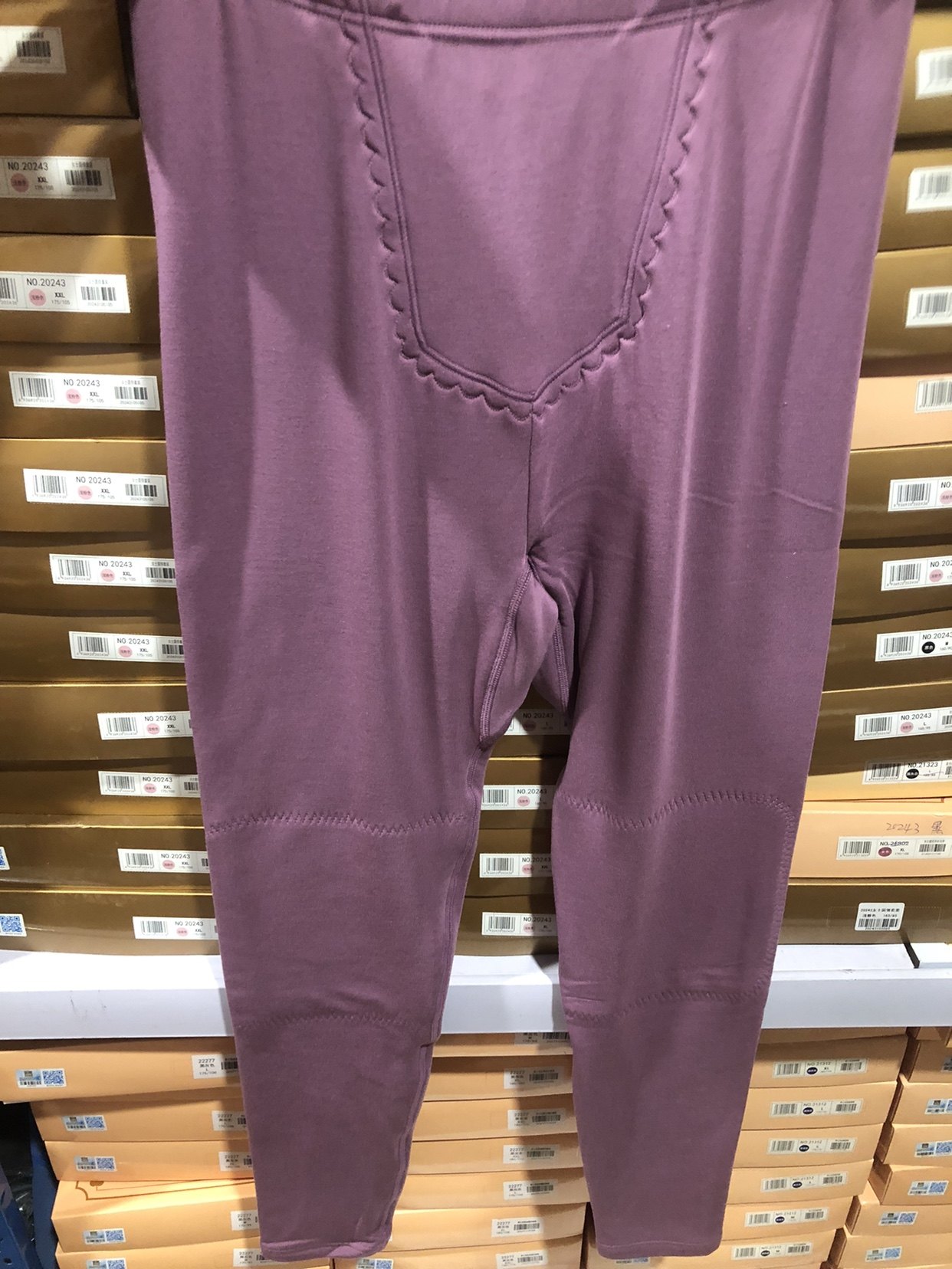 纤丝鸟情侣款双层保暖裤21230-21236