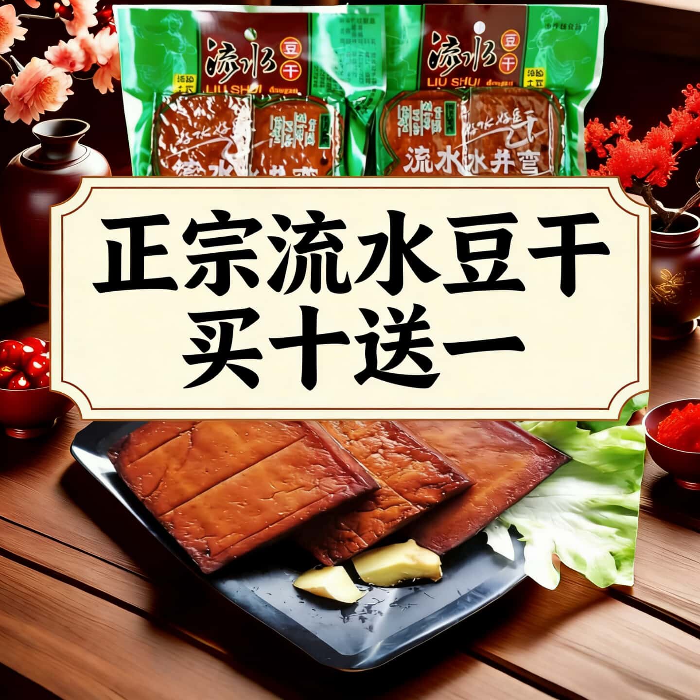 石柱特产水井湾豆腐干流水豆腐干手工烟熏干小吃零食豆制品200克