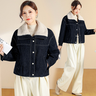 2025新款牛仔风毛领羽绒服女短款加厚保暖外套百搭减龄小个子冬季