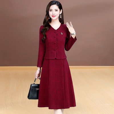 2025新款秋冬款时尚气质连衣裙女百搭休闲显瘦假两件中长款裙子潮