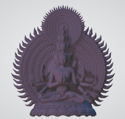 密宗藏佛千手观音佛像 3D模具STL文件 树脂玻璃钢 家居人物摆件