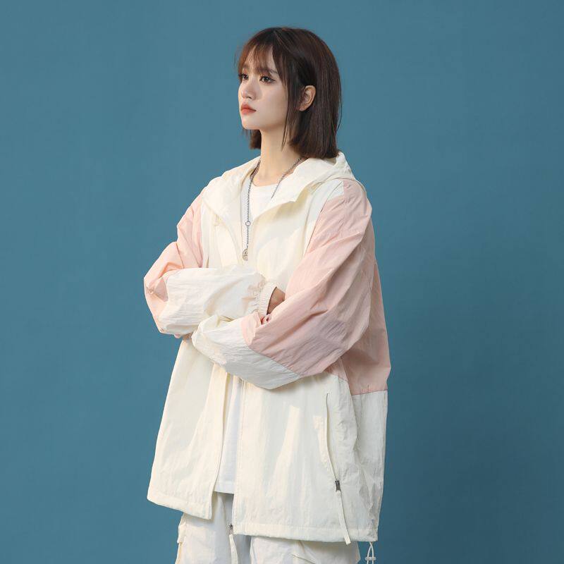 2025夏天薄款外穿扎染防晒衣男士炸街运动连帽冰丝防晒服夹克褂子