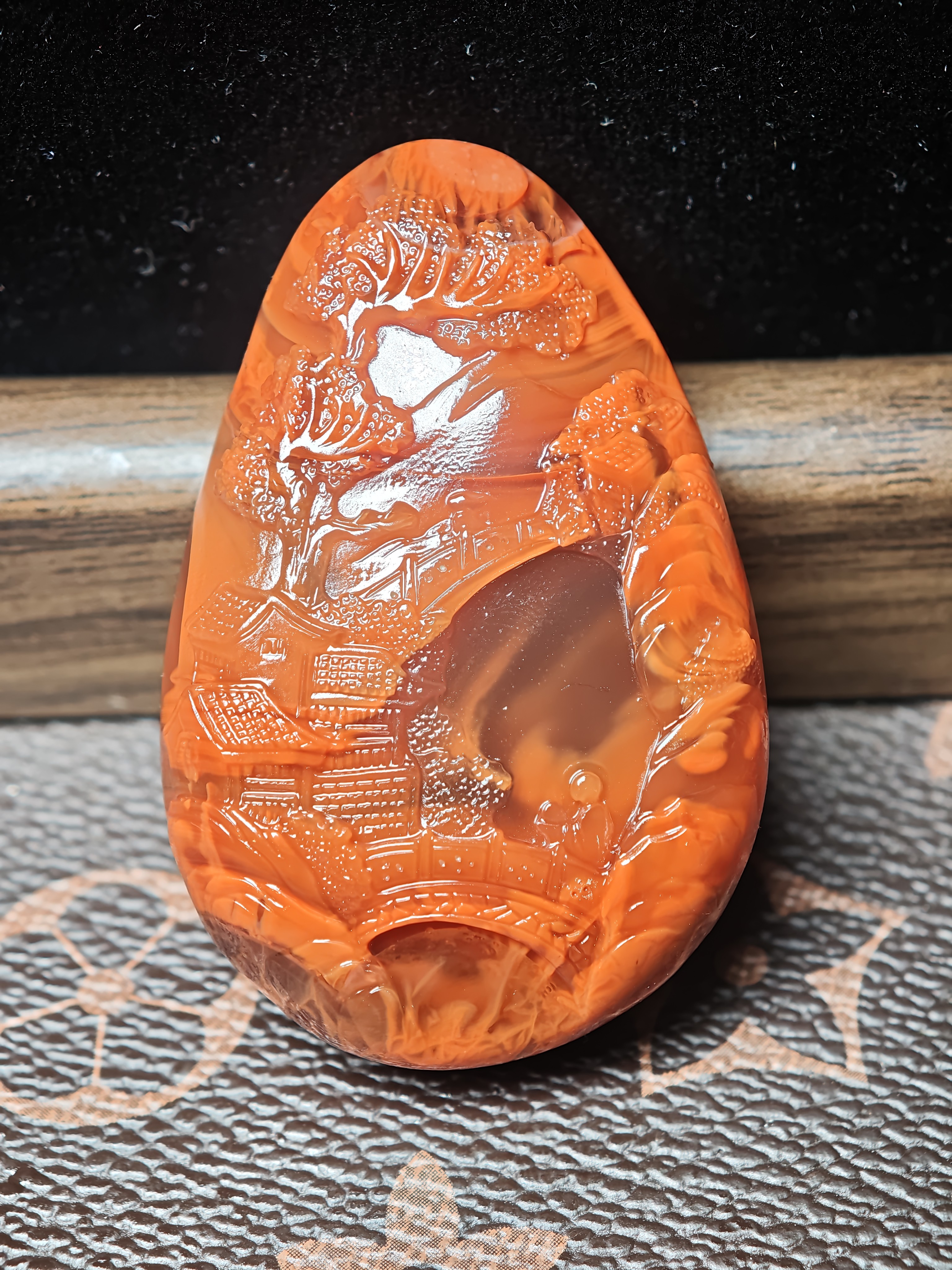 天然南红玛瑙吊坠山水牌玉石挂件项坠