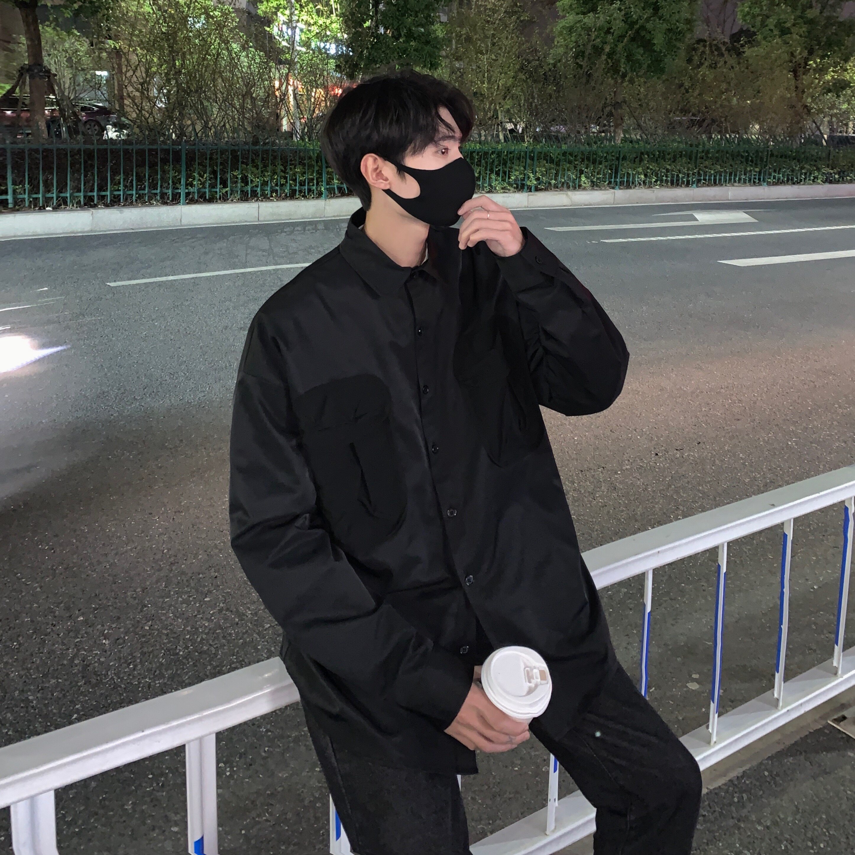2023设计款韩式工装双袋美式长袖衬衫XZ507-1CS1039p55,男装衬衫,星座507-1
