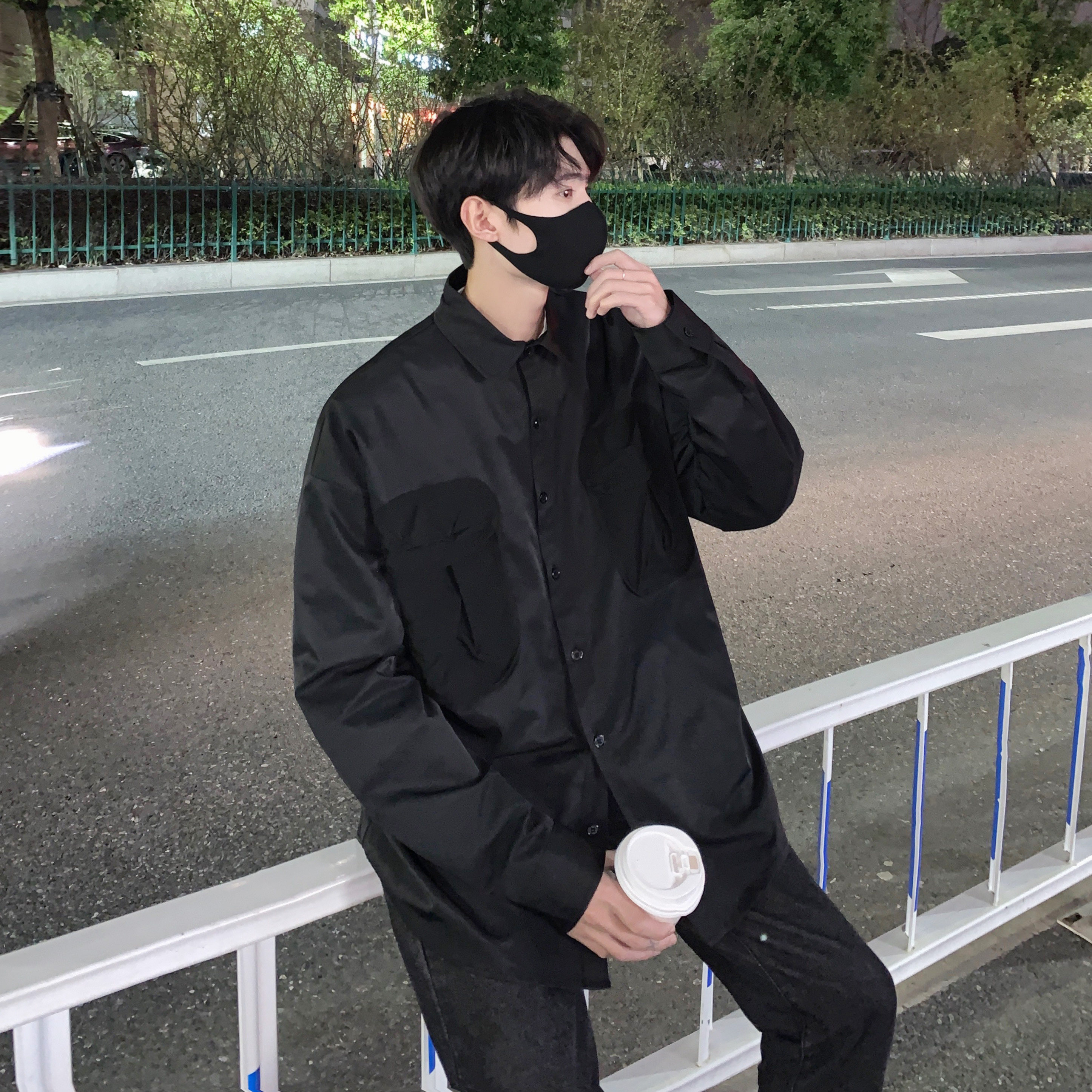 2023设计款韩式工装双袋美式长袖衬衫XZ507-1 CS1039 p55图片