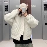 秋冬新款潮休闲港风宽松菱格加厚棉服XZ507-1MY8009P95大货备，男装棉衣，星座507-1