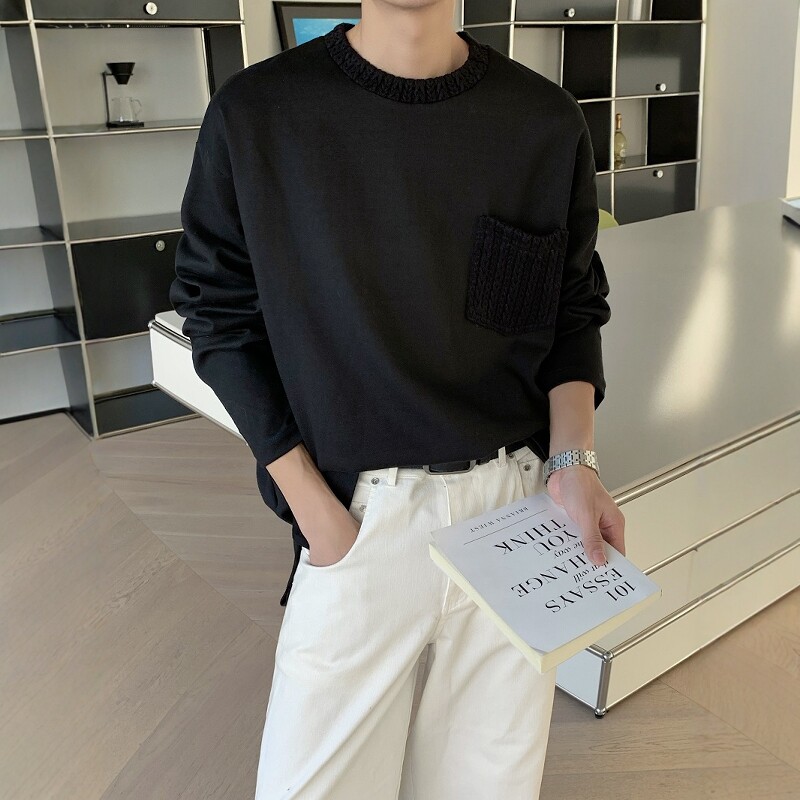 24设计师款针织元素时尚潮痞帅慵懒长T恤XZ507-1T2018P45大货备,男装T恤,星座507-1