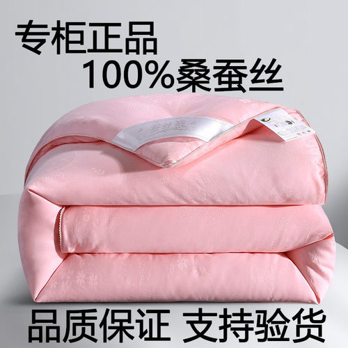 新品100%桑蚕丝被芯子母被拉链款