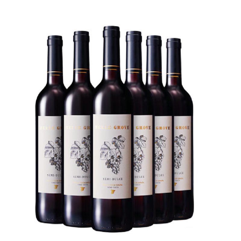 贝乐谷 西班牙 进口甜美易饮半甜红酒 750ML*6 整箱装葡萄酒