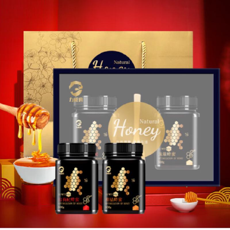 力威豹 蜂蜜 蜂蜜礼盒500g*2/盒红枸杞蜂蜜+柑桔蜂蜜滋补礼盒