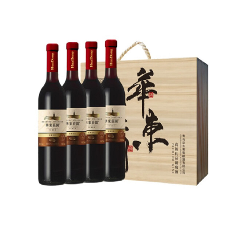 华东(huadong)华东庄园 窖藏佳美干红葡萄酒750ml*4瓶 礼盒装