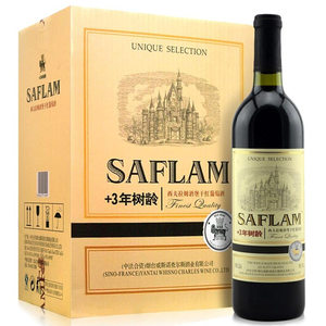 西夫拉姆（SAFLAM）红酒 酒堡干红葡萄酒3年树龄750ml*6瓶整箱装