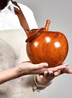 花梨木质雕刻苹果摆件家居客厅装饰平安果工艺品摆设开业乔迁送礼