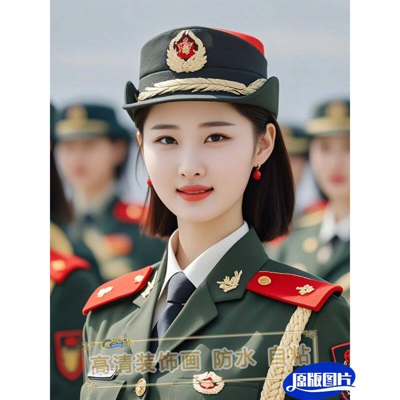 英姿飒爽女兵海报贴画出租屋墙面美化贴画房间自粘防水不干胶贴纸