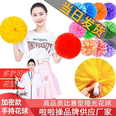 哑光花球啦啦队花球啦啦操手花拉拉队手拿花舞蹈运动会课间操彩球