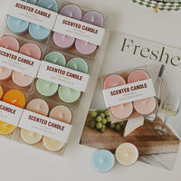 Round small tea wax 4-hour niche wedding souvenir, atmosphere gift, handcrafted creative fragrance scented candle thumbnail 8