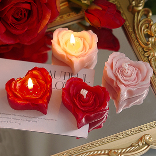 七夕礼物爱心蜡烛ins熏烛520创意生日伴手礼礼品心形玫瑰表白蜡烛