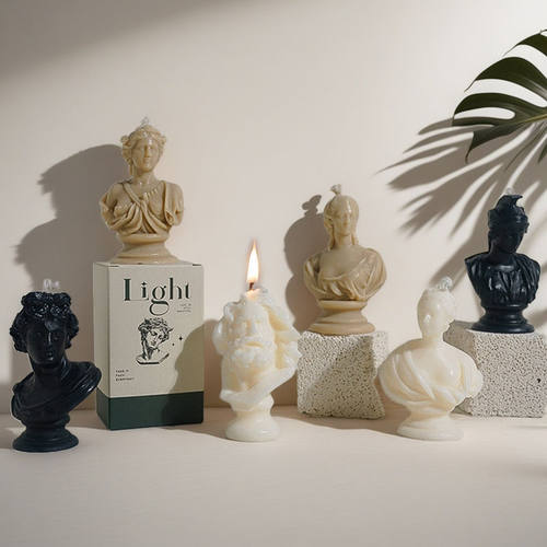 ins风香薰蜡烛创意桌面摆件道具阿波罗维纳斯无烟香氛装饰高级感