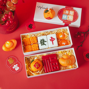 发财暴富新年礼物香薰蜡烛无烟香氛乔迁送礼婚庆道具元宝招财礼盒