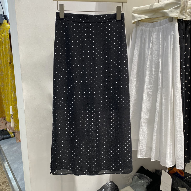 侧开叉波点包臀中长半身裙女2025夏装新款高腰显瘦a字直筒长裙潮,女装/女士精品,半身裙,淘宝优惠券,粉丝福利购,淘宝优惠卷
