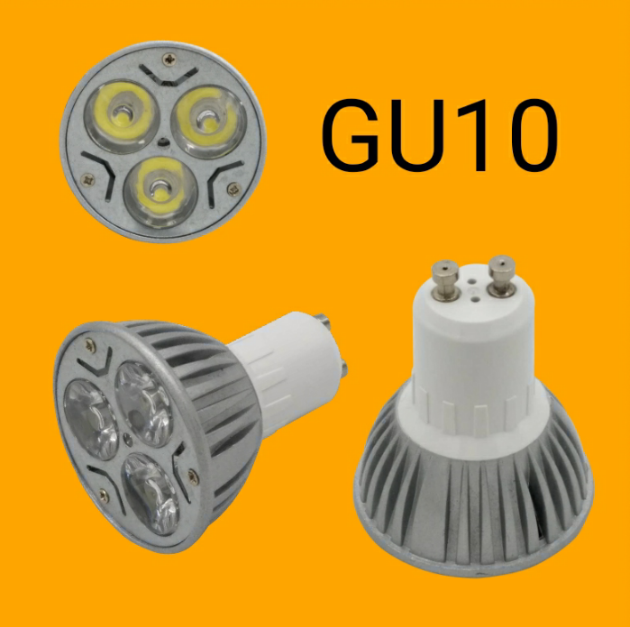 GU10 LED灯泡灯杯射灯三珠3W白光黄光暖白光220V现货包邮