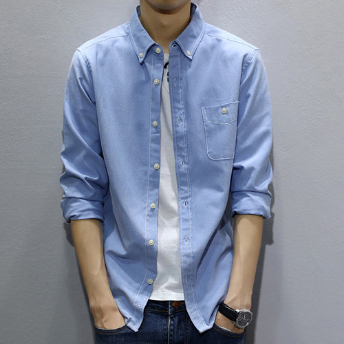 余文乐同款陈冠希打底长袖衬衫