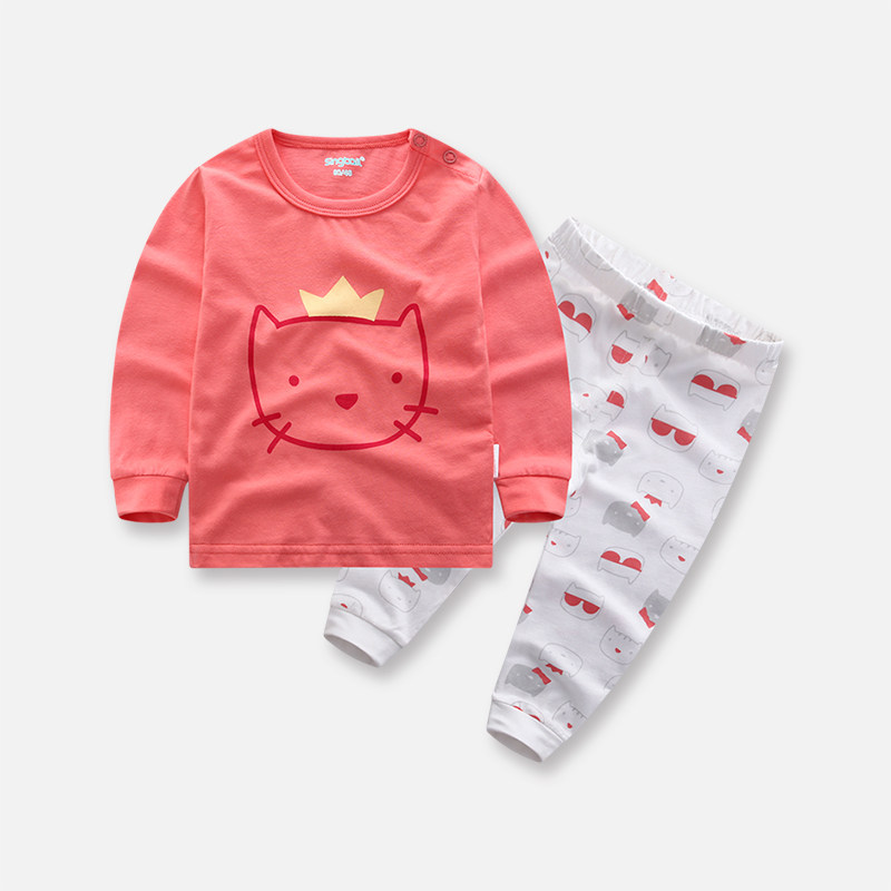 CHILDRENS UNDERWEAR SET COTTON BABY AUTUMN CLOTHES LONG TROUSERS BOYS TWO-PIECE GIRLS HOME CLOTHES BABY SPRING AND AUTUMN CLOTHES
