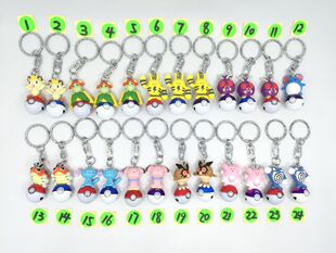现货正版精灵宝可梦铃铛钥匙扣 喵喵 毛球乌波 快泳蛙 布鲁玛丽露