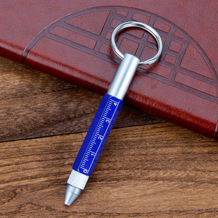 圆珠笔多功能工具笔六合一螺丝刀六边形触屏登山扣小刻度笔可刻字