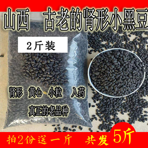 药用黄心小黑豆雄心豆肾形