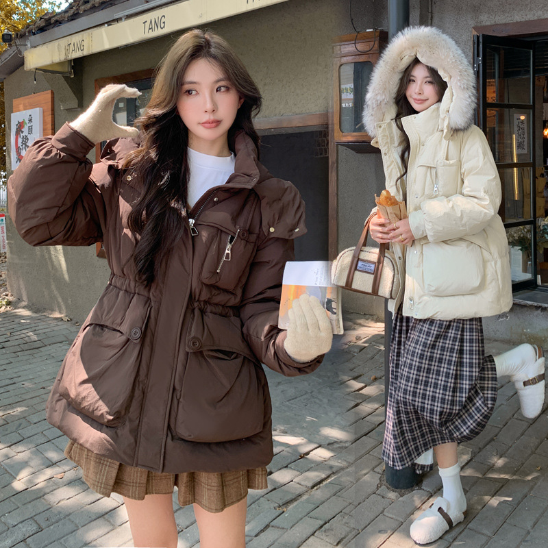 羽绒服女中长款冬斤胖韩版加厚