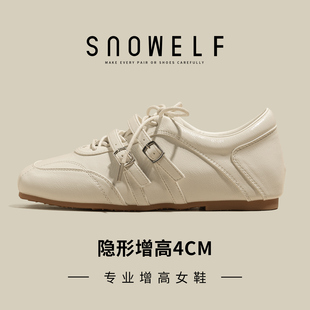 白色厚底鞋女款2026新款春季内增高女鞋巨好看玛丽珍鞋气质小皮鞋