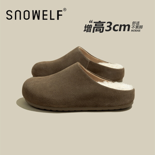 小土豆勃肯鞋毛绒鞋子女2026新款爆款一脚蹬早春加绒厚底毛毛拖鞋