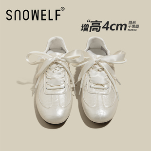 赵露思同款厚底德训鞋女2026新款巨好看芭蕾风鞋子春季内增高女鞋