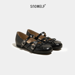 内增高复古玛丽珍鞋女2026新款春季黑色单鞋法式平底芭蕾舞鞋女鞋