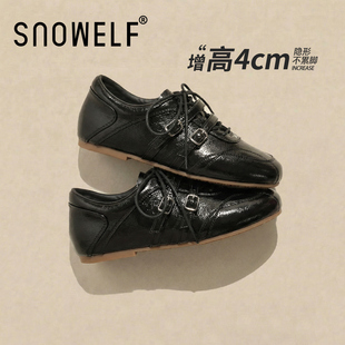 黑色小皮鞋玛丽珍单鞋女2026新款内增高女鞋巨好看配裙子百搭鞋子