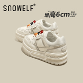 子女2026新款 爆款 春季 做旧增高小白鞋 小个子真皮松糕休闲板鞋 百搭