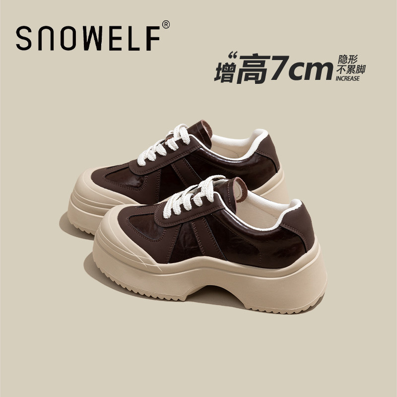 美拉德厚底鞋女2026春季新款轻便松糕底矮子乐内增高运动休闲板鞋,女鞋,时尚休闲鞋,淘宝优惠券,粉丝福利购,淘宝优惠卷