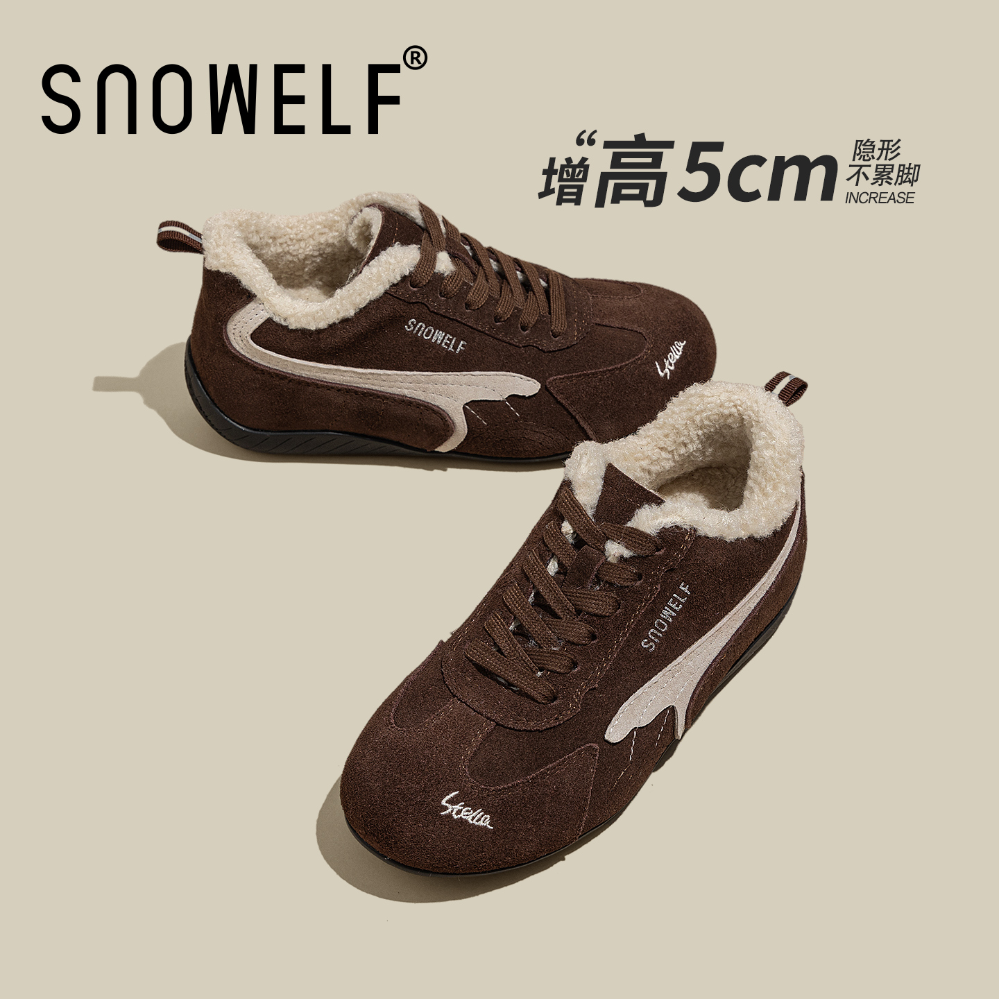 snowelf冬季加绒女鞋真皮阿甘鞋