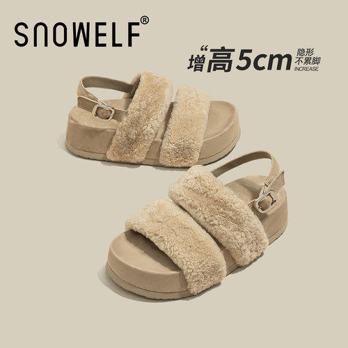 snowelf~巨好看毛毛女士拖鞋女