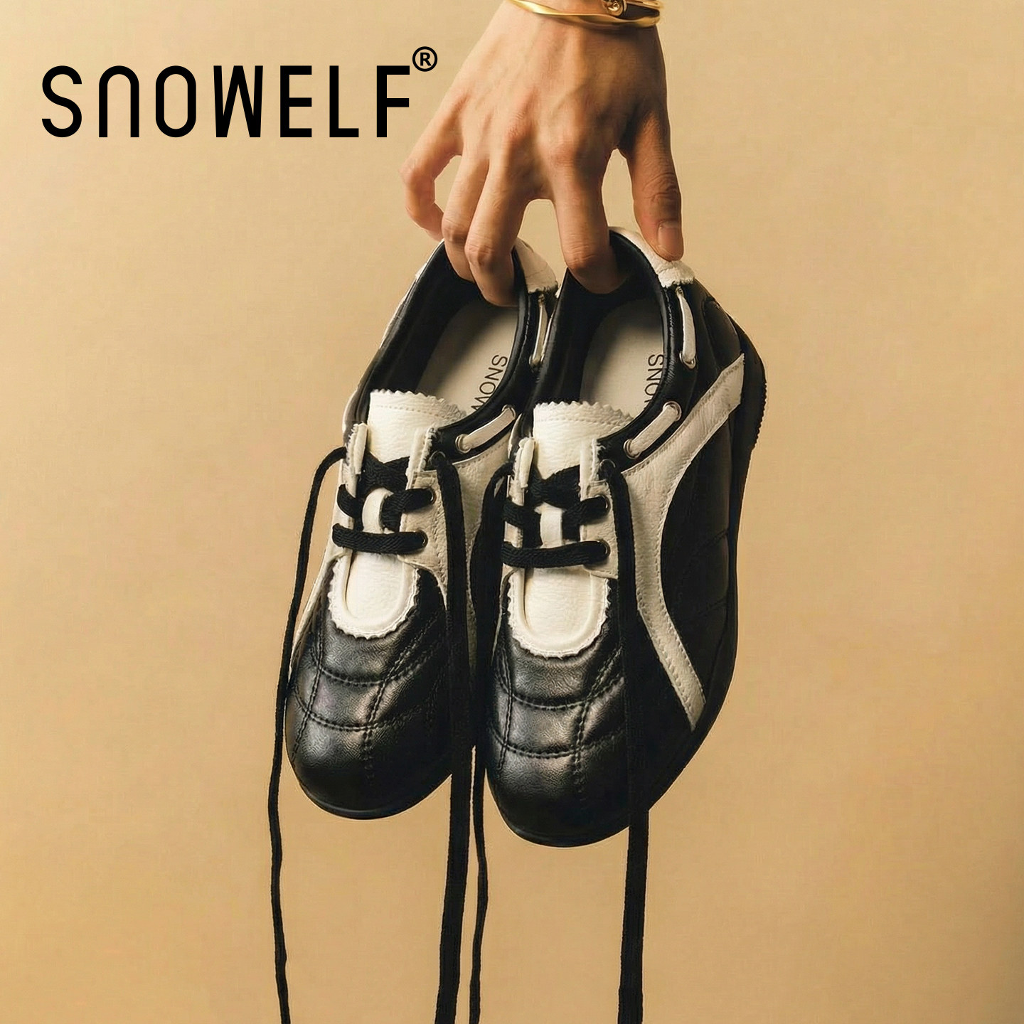 复古厚底德训鞋女款2026年新款超火黑色鞋子内增高女鞋百搭休闲鞋